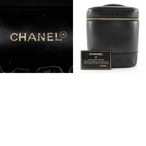 Chanel Vanity Handbag Vintage Lambskin Black Ladies Pouch - Picture 10 of 10